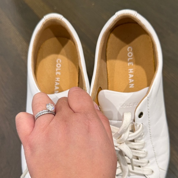 Cole Haan White Leather Sneakers - Picture 2 of 3